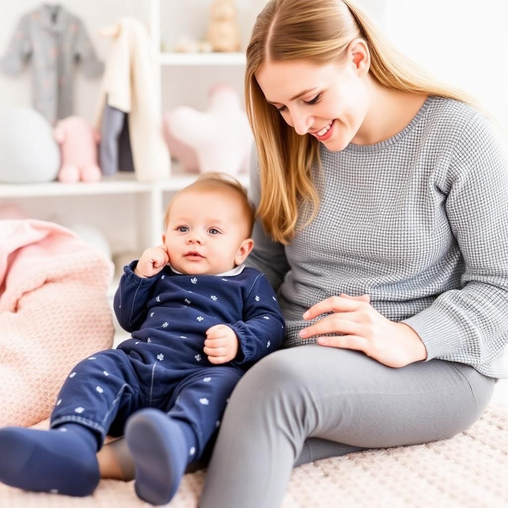 "Maman portant son bébé avec tendresse, moment de complicité et d’amour"